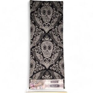 Rachel Zoe Skull Bat Table Runner 14" X 72" Day of The Dead Halloween NEW w/ Tag